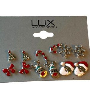 LUX Set of 6 pairs of Christmas Earrings